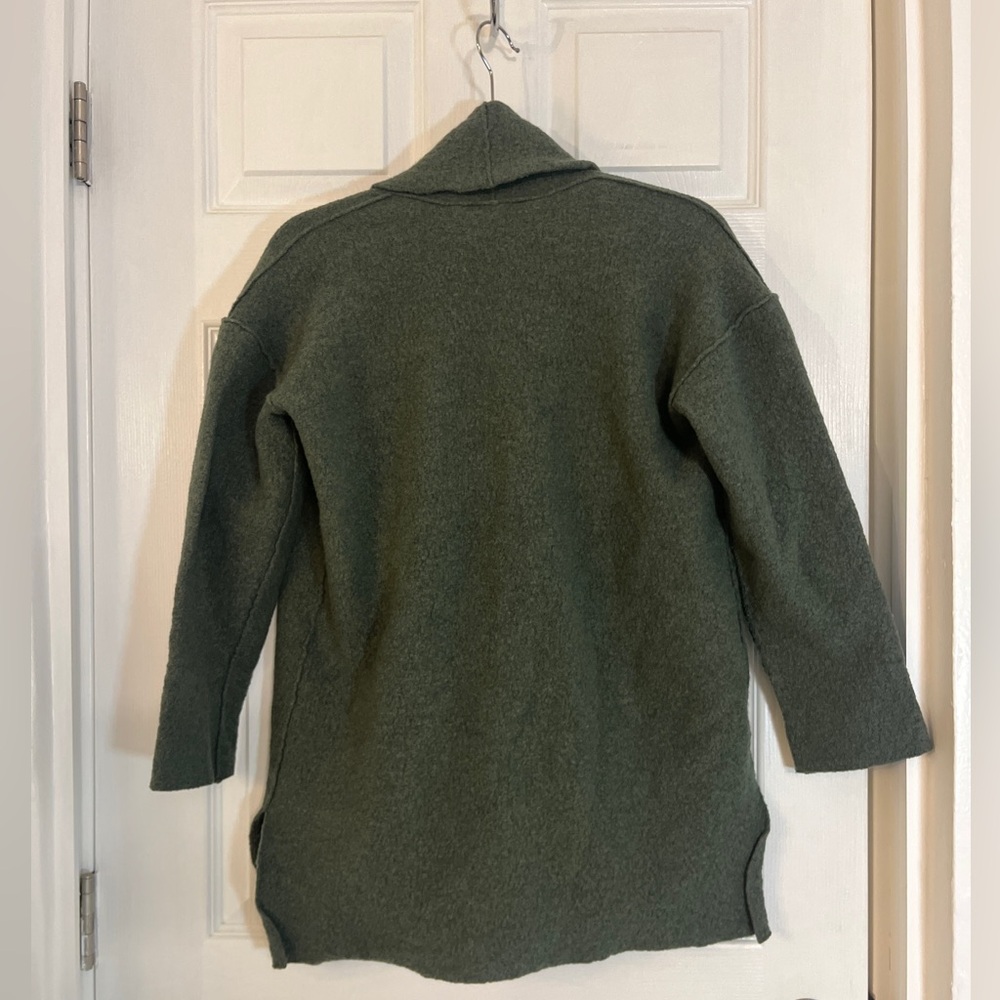 Eileen Fisher Wool Green Open Front Cardigan Sweater size PM - Picture 6 of 16
